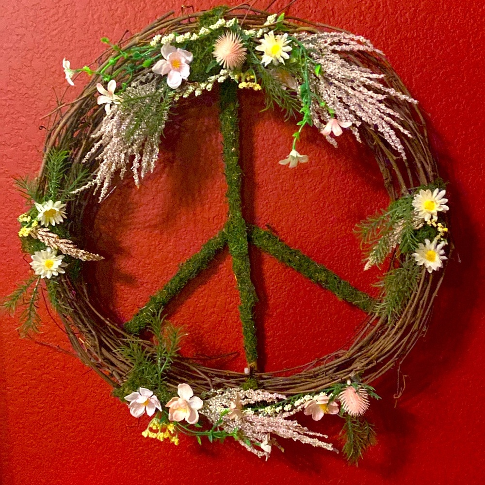 Floral grapevine wreath